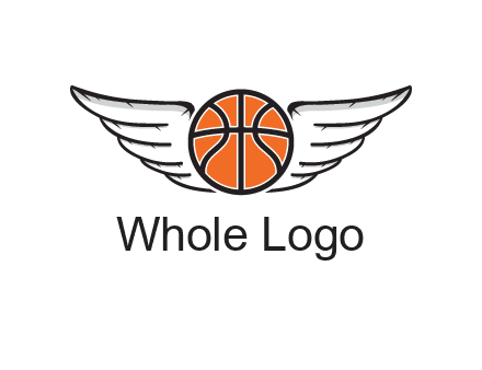 wings behind basketball