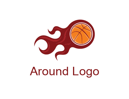 flames on basketball