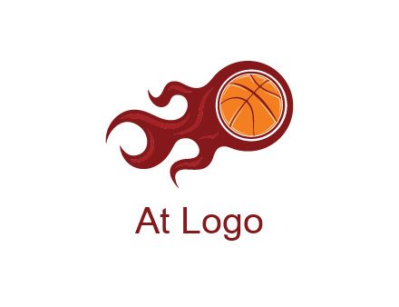 flames on basketball