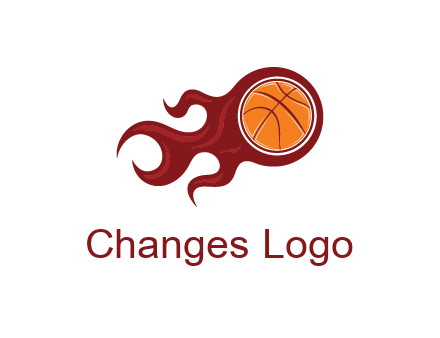 flames on basketball