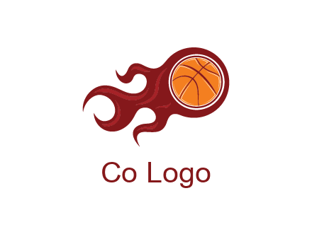 flames on basketball