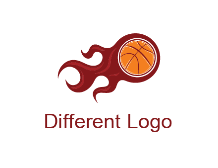 flames on basketball