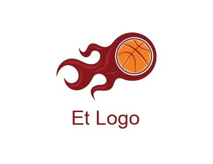 flames on basketball