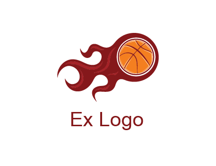 flames on basketball