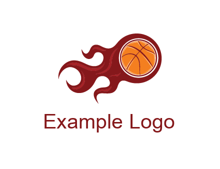 flames on basketball