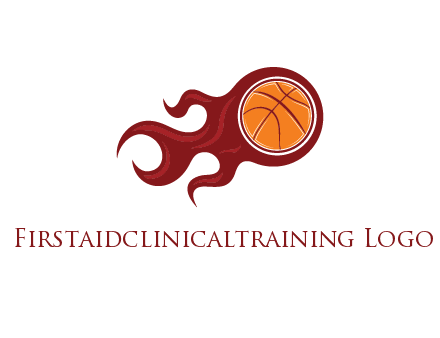 flames on basketball