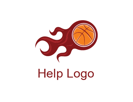 flames on basketball