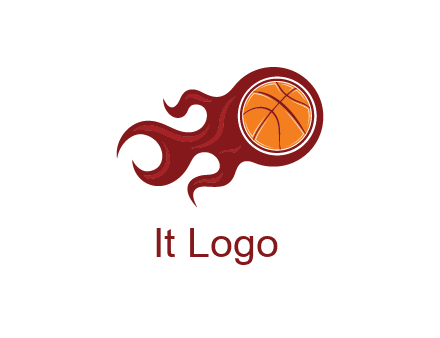 flames on basketball