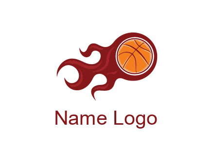 flames on basketball