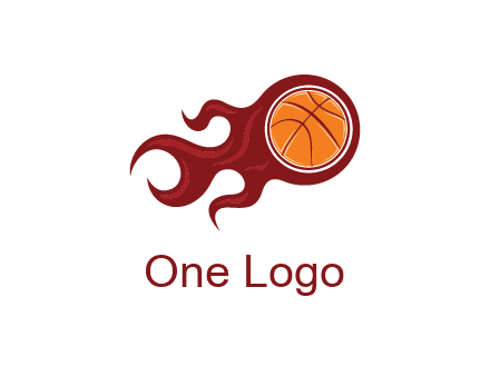 flames on basketball