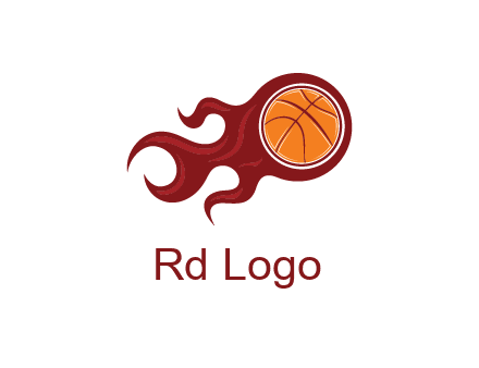 flames on basketball