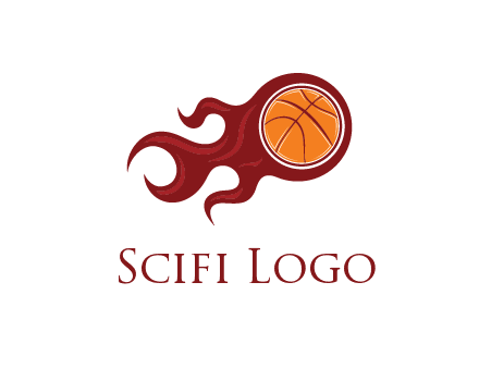 flames on basketball