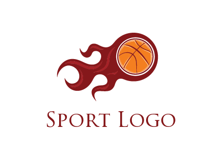 flames on basketball