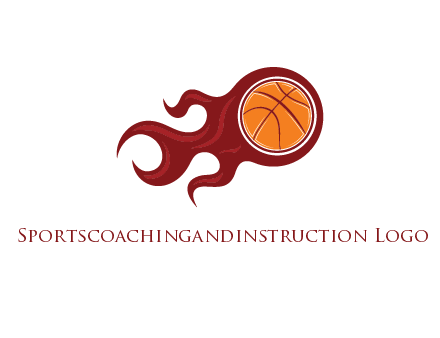 flames on basketball