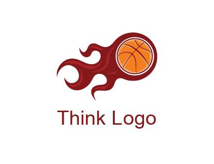 flames on basketball