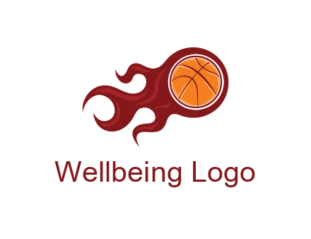 flames on basketball