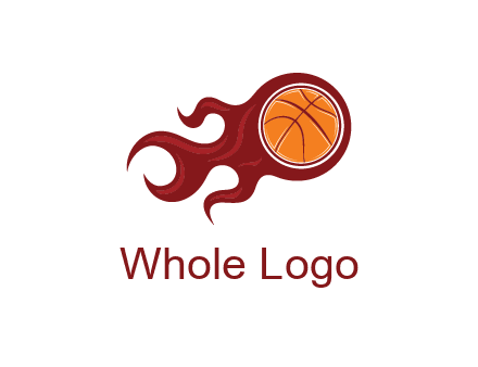 flames on basketball