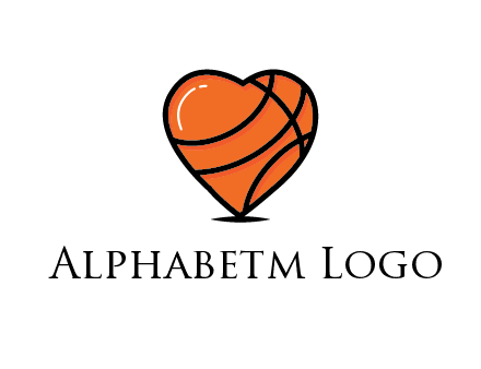 basketball pattern in heart