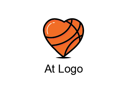 basketball pattern in heart