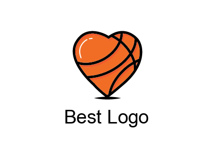 basketball pattern in heart