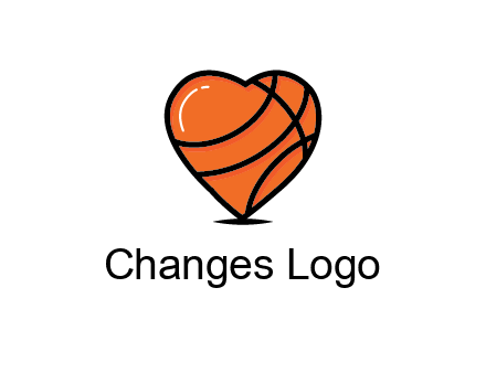 basketball pattern in heart