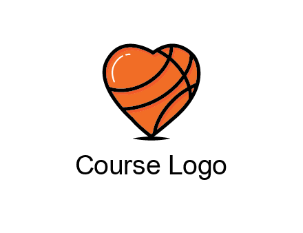 basketball pattern in heart