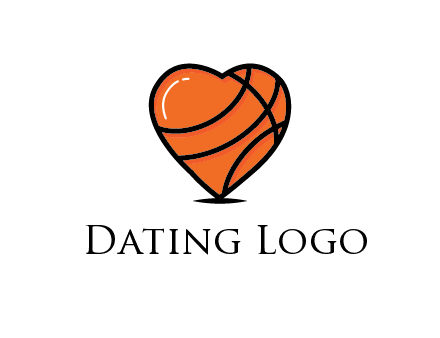 basketball pattern in heart
