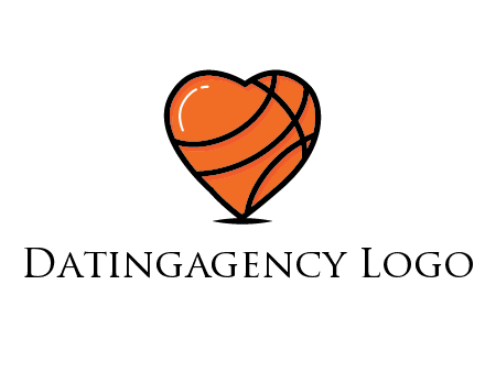 basketball pattern in heart