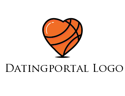 basketball pattern in heart