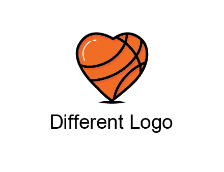 basketball pattern in heart
