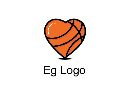basketball pattern in heart