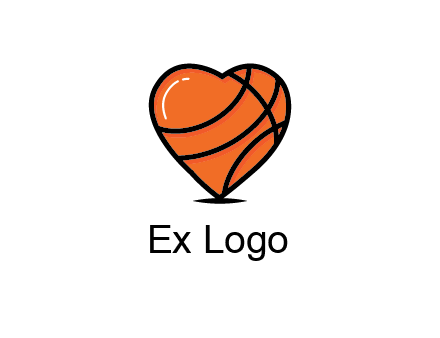 basketball pattern in heart