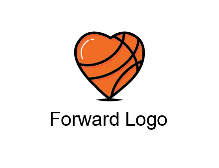 basketball pattern in heart