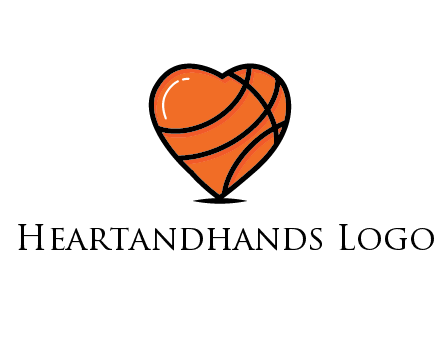 basketball pattern in heart