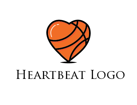 basketball pattern in heart