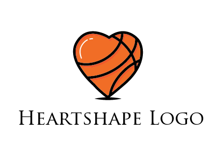 basketball pattern in heart