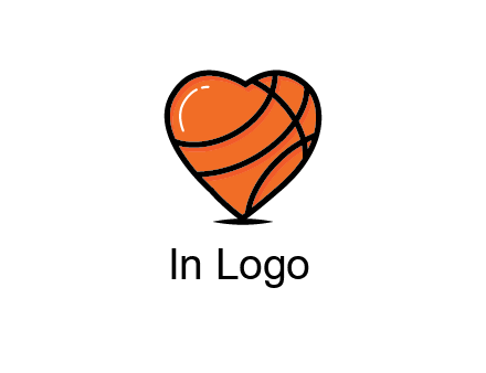 basketball pattern in heart