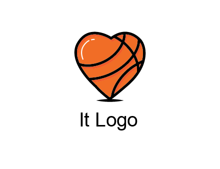 basketball pattern in heart