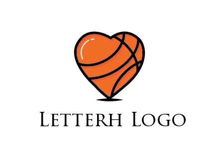 basketball pattern in heart
