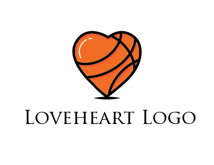 basketball pattern in heart