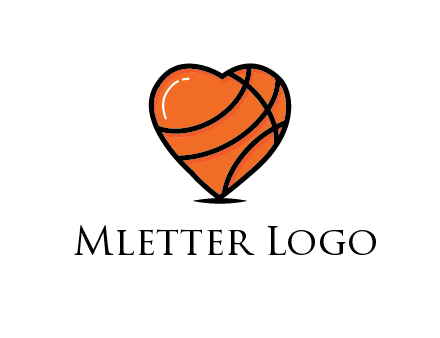 basketball pattern in heart