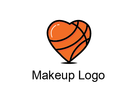 basketball pattern in heart
