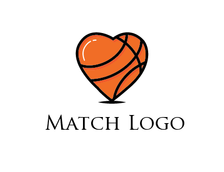 basketball pattern in heart