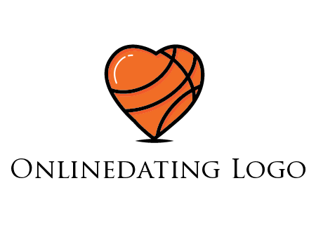 basketball pattern in heart