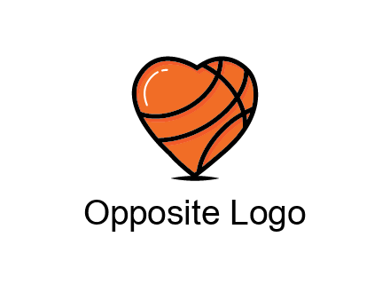 basketball pattern in heart