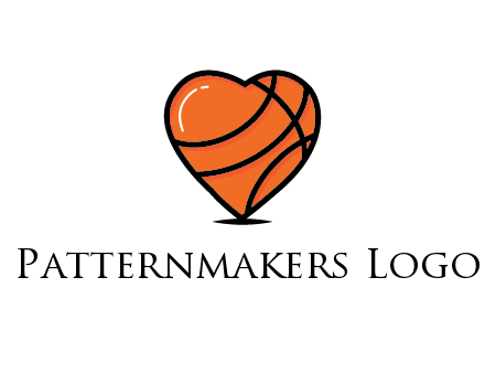 basketball pattern in heart