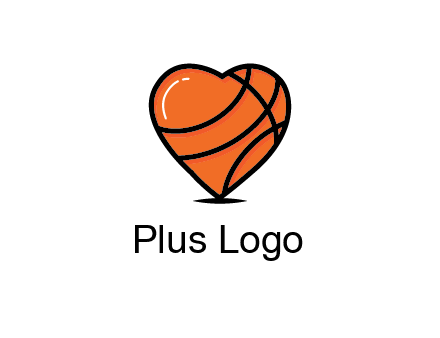 basketball pattern in heart