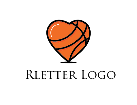 basketball pattern in heart