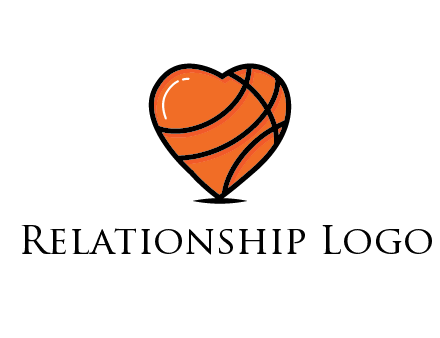 basketball pattern in heart