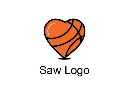 basketball pattern in heart